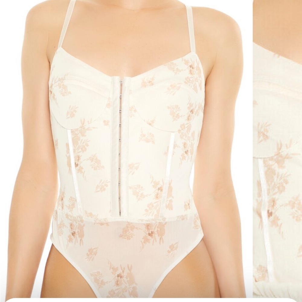 Forever 21 floral print corset bodysuit